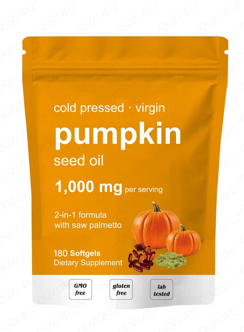 بامكين زيت بذور اليقطين في كبسولات ناعمة يساعد في تعزيز الهضم والنوم، يغذي البشرة والشعر، وغني بالعناصر الغذائية عالية الجودة. - Image 1