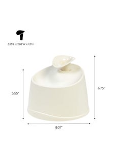 IRIS Usa 44Oz / 1.3L Cat Water Fountain, For Dog & Cat With Two Flow Options Automatic Pet Water Fountain Bowl Silent And Replaceable Charcoal Filter, White  - Image 3