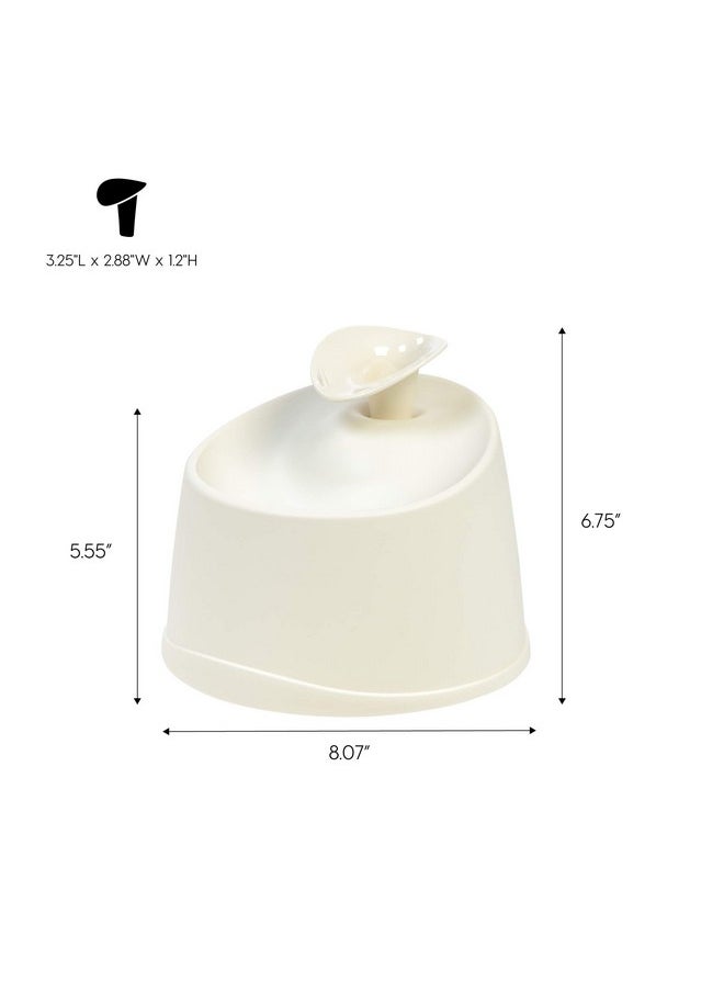 IRIS - Usa 44Oz / 1.3L Cat Water Fountain, For Dog & Cat With Two Flow Options Automatic Pet Water Fountain Bowl Silent And Replaceable Charcoal Filter, White - Image 1