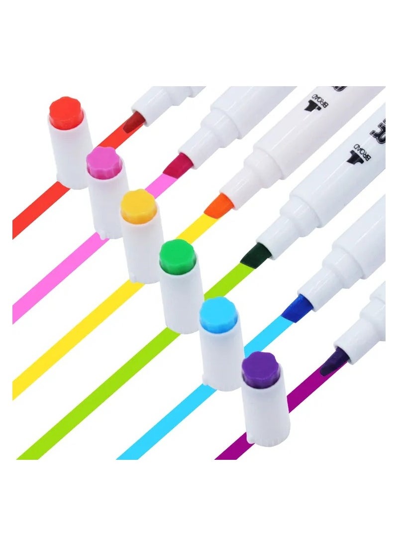 YALONG - 12 Colour Dual Tip Ink Marker pens High Quality Barrel Smooth - Image 1