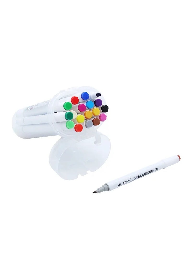 YALONG - 12 Colour Dual Tip Ink Marker pens High Quality Barrel Smooth - Image 1