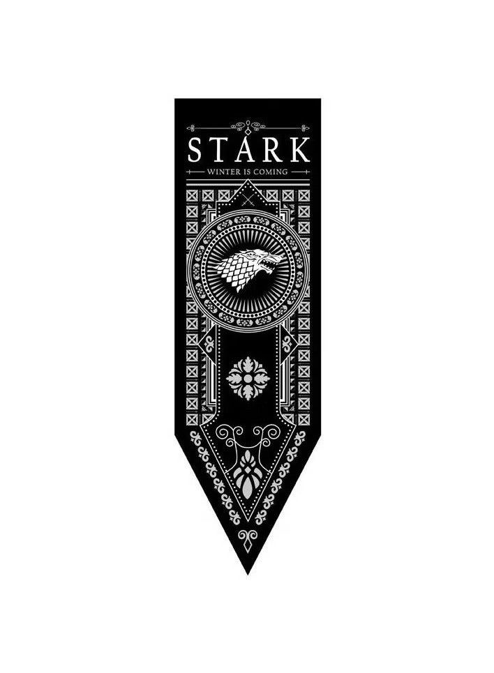 Realfrog Starck House Flag from the "Game of Thrones" Series - 150 × 47 cm - Woven Flag for Outdoor Walls 