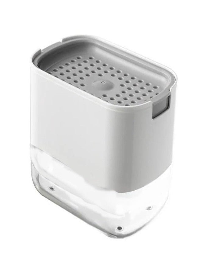BENAVJI Double Layer 2 in 1 Liquid soap Dispenser with Sponge Holder for Kitchen Sink, dishwash, Soap Dishwasher Liquid Holder Kitchen Sink Accessories Items (2, White 2 in 1) - Image 3