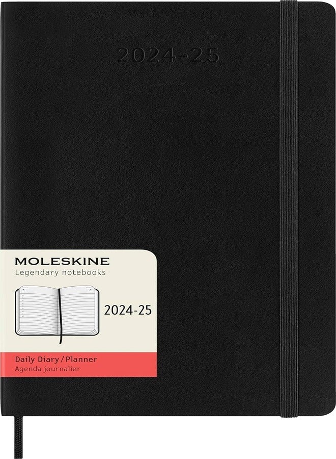 Moleskine Classic 18 Month 2024-2025 Daily Planner, Soft Cover, Large (5" x 8.25"), Black, 608 pages