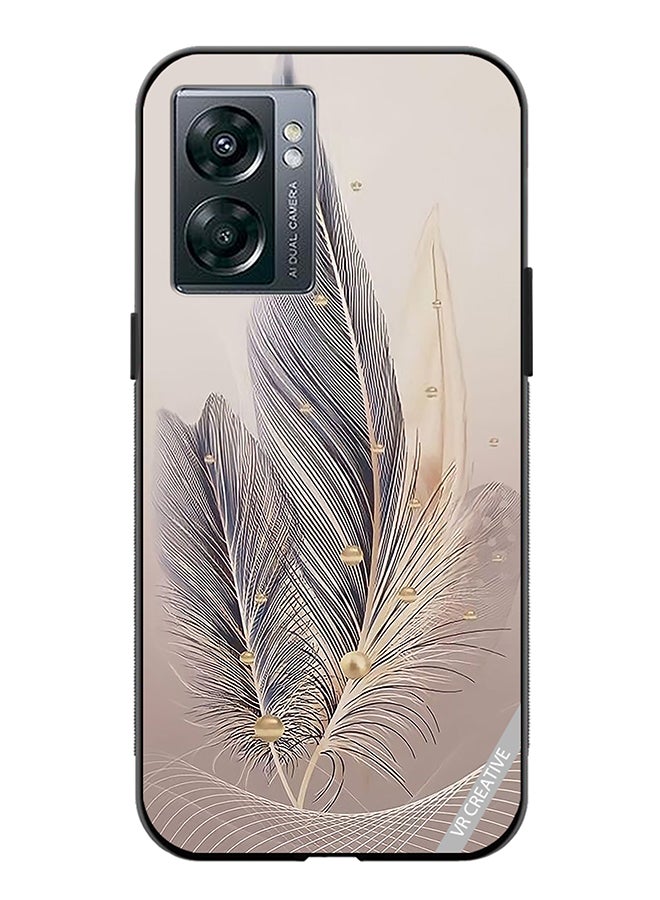 VR CREATIVE Protective Case Cover For Oppo A57 5G Feather Leaf Art Design Multicolour - Image 1
