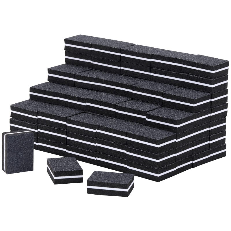 100 Pcs Mini Buffers for Nails 180100 Grit Buffer for Acrylic Nails for Nail CareBlack