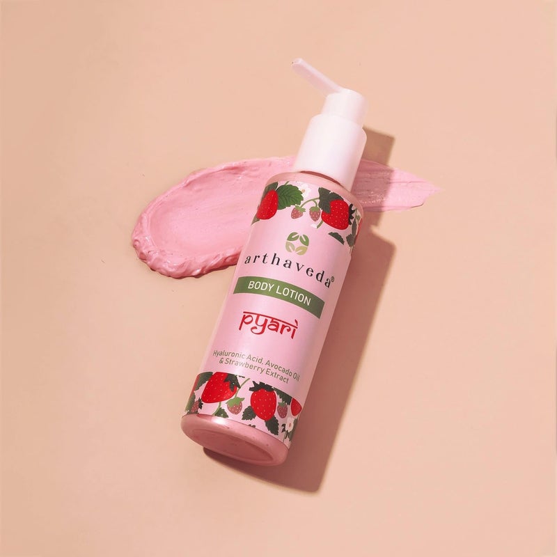 Arthaveda Body Lotion Pyari with Hyaluronic Acid Avocado Oil Strawberry Extract for Deep Nourishment 200 ml - Image 5