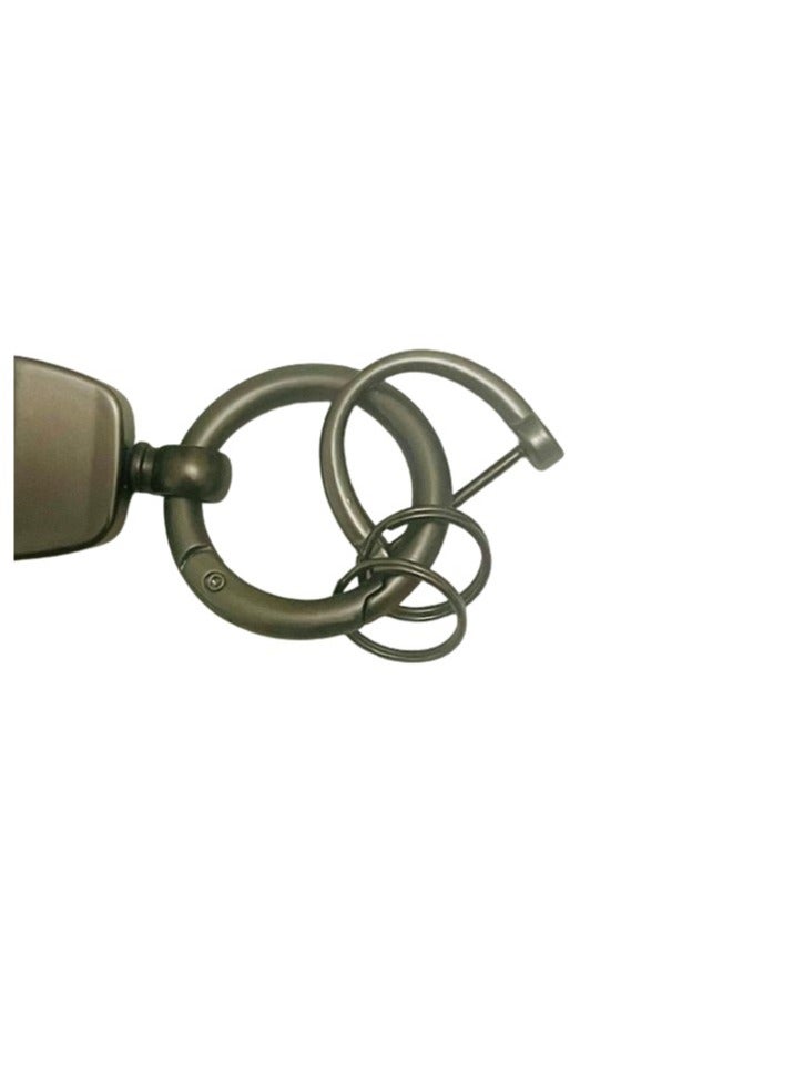 TOYOTA Carbon Fiber Style Leather Car Keychain Grey Color - Image 3