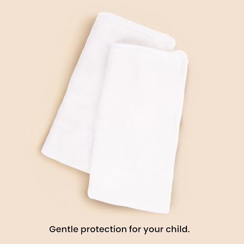 HABER Organic Cotton Muslin Baby Bath Towel 70x70 Pack of 2|4 Layer Ultra Soft Skin Safe Muslin | Highly Absorbent Quick Dry Newborn Towel for Sensitive Skin | Gentle Towel for Infants & Toddlers - Image 2