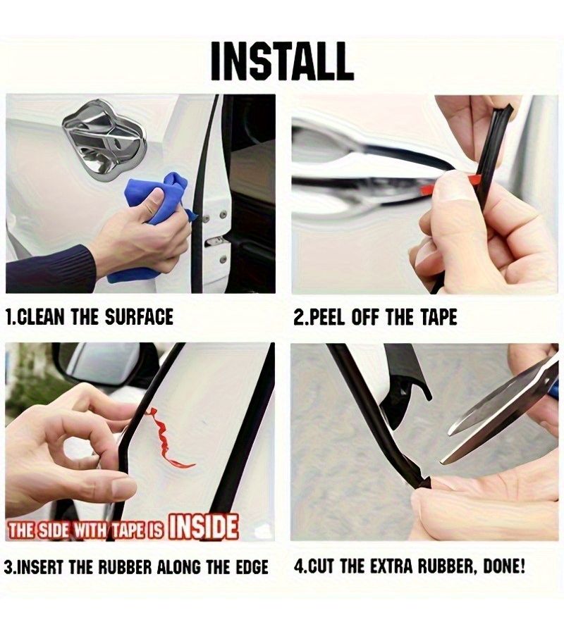 1 Roll Universal Transparent Car Door Anti Collision Scratch Protection Strip - Image 4