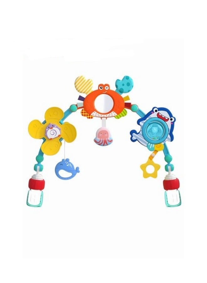 ميكسد أقواس عربة طفل لعبة المعلقات عربة طفل التعليم المعلقات لعبة للأطفال 0-1 سنة من العمر أقواس نشطة مع ألعاب رائعة لتحفيز تنمية المهارات الحسية والحركية للطفل - Image 1