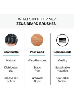 Zeus Pocket Beard Brush Boar Bristle Travel Beard & Mustache Brush For Menmade In Germany (Soft Bristles) N92  - Image 2