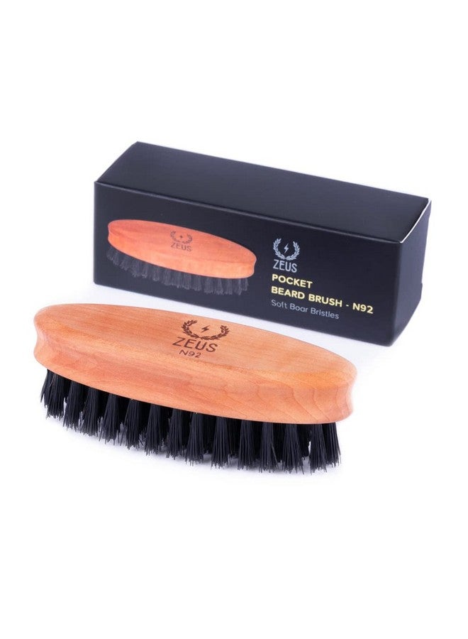 Zeus Pocket Beard Brush Boar Bristle Travel Beard & Mustache Brush For Menmade In Germany (Soft Bristles) N92 - Image 1