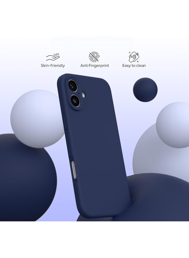 Compatible with iPhone 16 Plus Case 6.7", with 1 x Screen Protector Silicone Case Comprehensive Protection Cover Slim Shockproof Gel Rubber Flexible Phone Case for Iphone 16 Plus Blue - Image 3