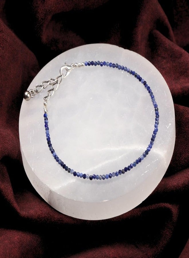 SATVIK Lapis Lazuli Crystal Anklet for Women | Stone of Wisdom Truth Confidence | Natural Gemstone Anklet | Adjustable Spiritual Ankle Bracelet - Image 3