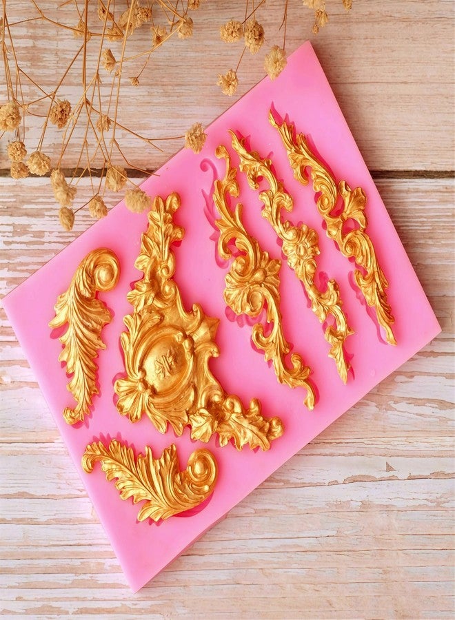 JOERSH 3PCS Baroque Scroll Molds Silicone Border Fondant Mold for for Wedding Birthday Cake Decorating, Cupcake Topper, Chocolate, Candy, Candle, Clay - Image 5