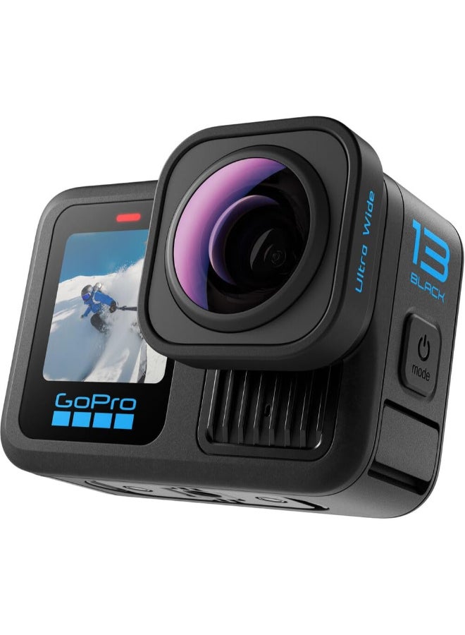 جو برو كاميرا أكشن HERO13 بلاك ألترا وايد - مقاومة للماء مع فيديو بدقة 5.3K60 وصورة بدقة 27MP وزاوية رؤية 177 درجة + توافق مع عدسات سلسلة HB - مع ضمان رسمي من GoPro الإمارات - Image 3