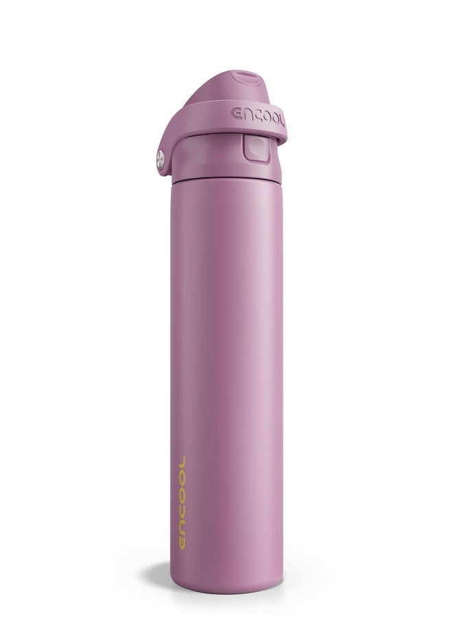 Encool SwiftSip Insulated Stainless Steel Water Bottle with Straw - Leak Proof Sports Water Bottle for School, Travel, Keeps Cold All Day, One-Touch Flip Lid, BPA-Free, 24 oz, Mountbatten Pink - Image 1