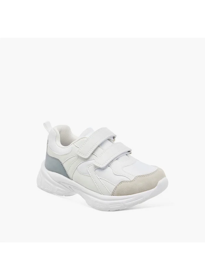 JUNIORS Girls Panelled Sneakers with Hook and Loop Closure