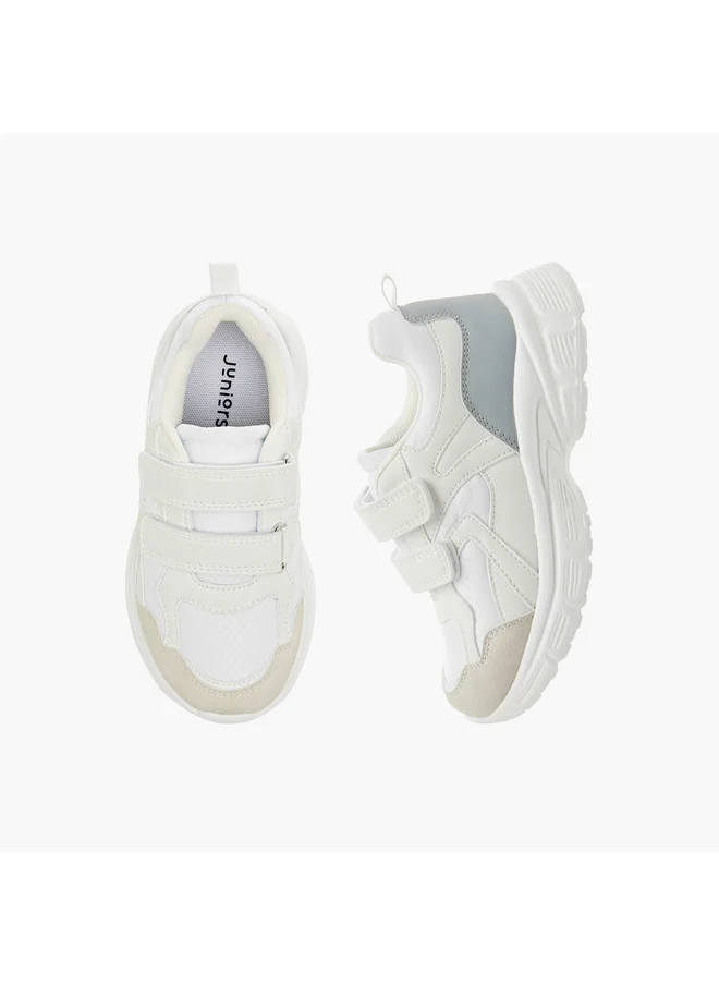 JUNIORS Girls Panelled Sneakers with Hook and Loop Closure