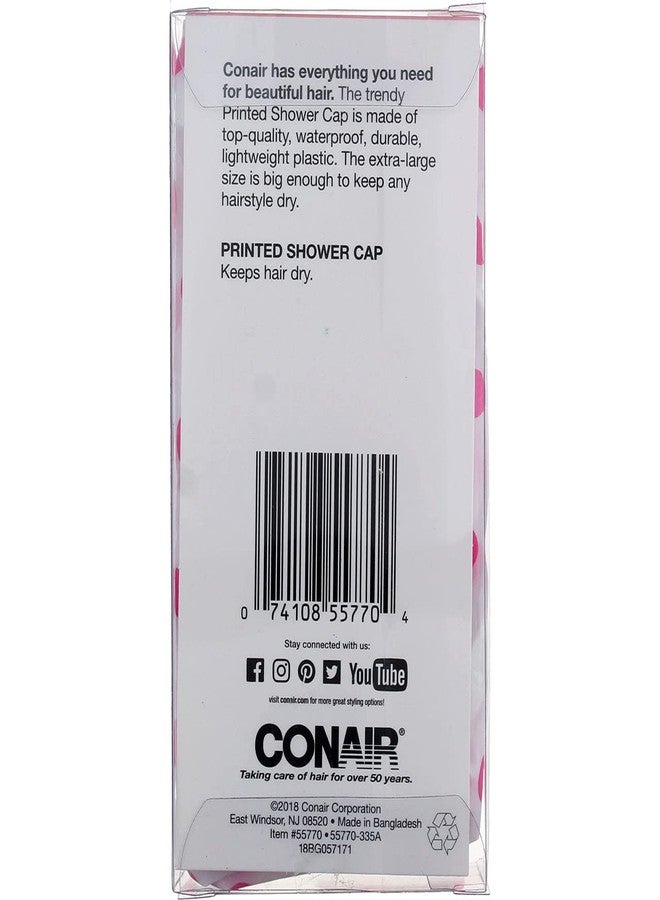 Conair Printed XL Shower Cap, Keeps Hair Dry - Image 3