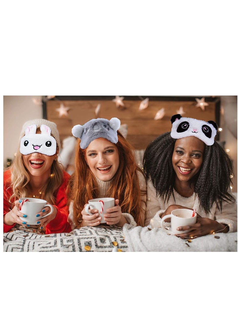 نيبمينينت قناع نوم للأطفال ، 6 قطع عين يونيكورن ثلاثية الأبعاد للنوم الليلي معصوب العينين على شكل كرتوني للسفر يسمح بمرور الهواء للنساء البالغات والفتيات والأطفال - Image 4