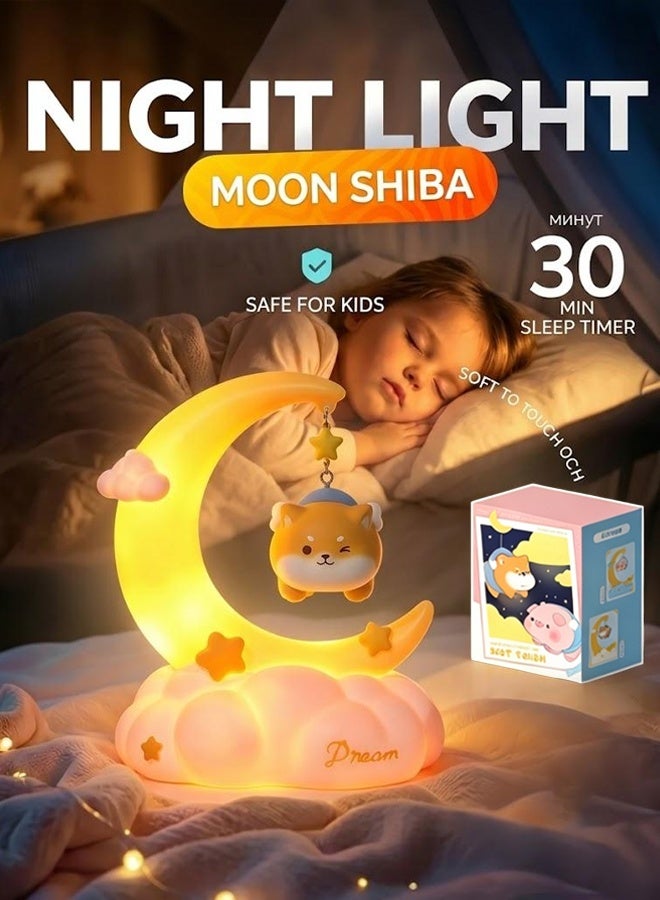 Comysubao Portable Kids Night Light, Rechargeable Cute LED Desk Lamp for Bedroom, Shelf Ornament Bedside Glow Light, Safe Soft Nightlight for Baby Kids Adults, Birthday Gift - Image 1
