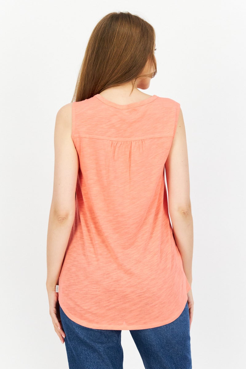 Eddie Bauer Women V-Neck Sleeveless Tunic Top, Orange - Image 3