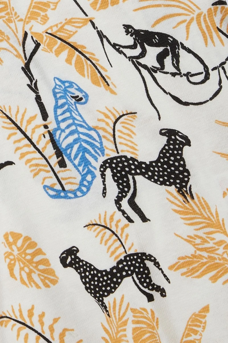 جاك ليونز Boy's T-Shirt Forest Themed Animal Patterned Age 5-14, Cream
