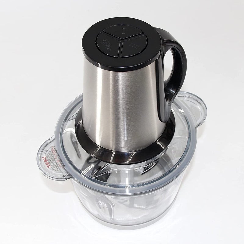 VBM 3 Speeds Stainless Steel Electric Meat Grinders with Glass Bowl for Heavy Kitchen Food Chopper Keema Machine Meat Vegetables Onion Slicer Garlic Slicer Dicer Food Processor 2L250W - Image 4