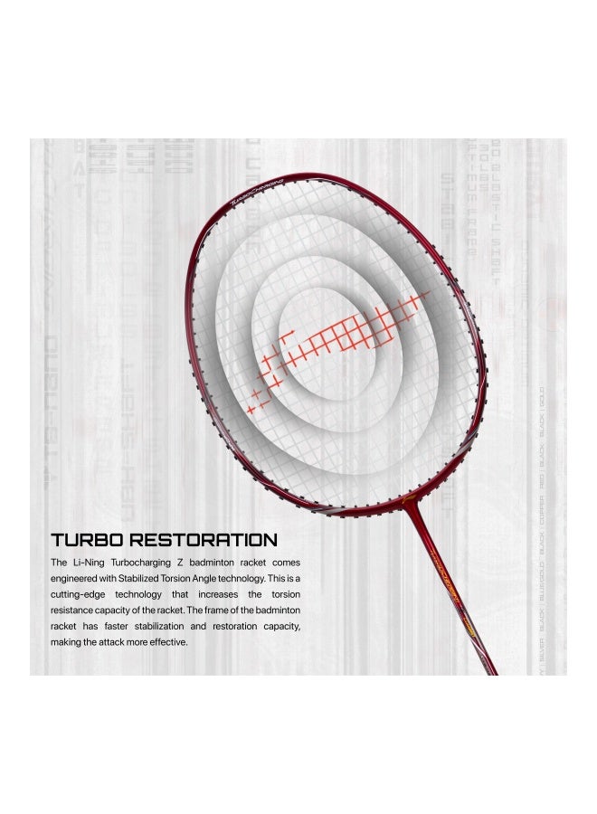 Li-Ning Turbo Charging Z Boost Combat Carbon Fibre Racket Strung Badminton Racket with Free Full Cover (Red/Black) - Image 4