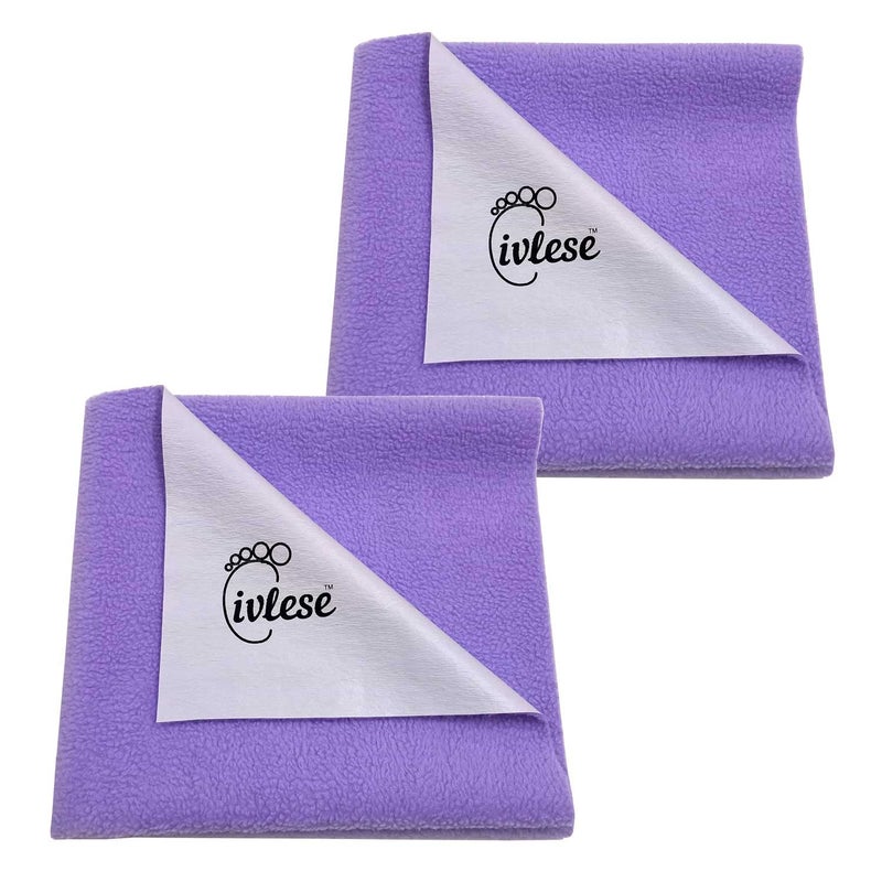 IVLESE Waterproof & Washable Baby Care Quick Dry Sheet (Medium Size, Lilac Color, Pack of 2) - Image 1