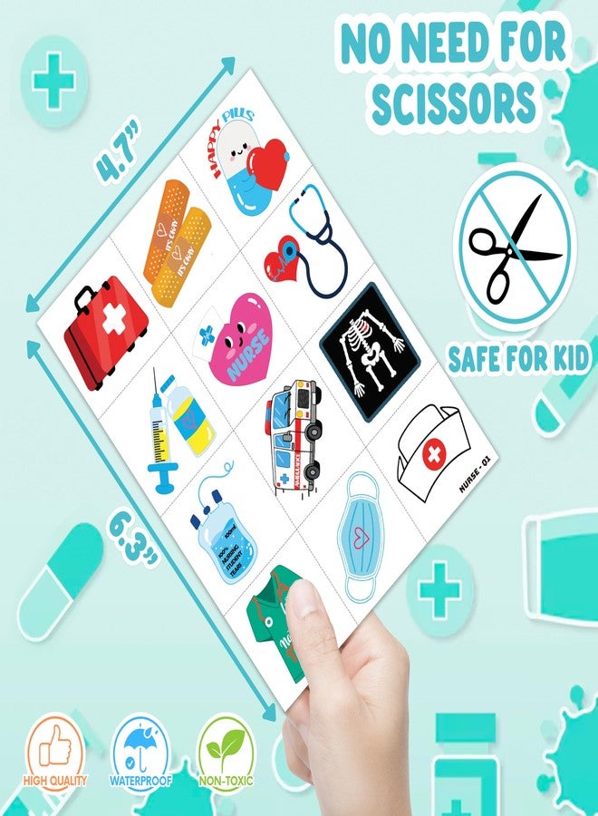 91TATTOOS 96 PCS Happy Nurses Day Nursing Nurse Pre-Cut Temporary Tattoos for Kids - Image 4