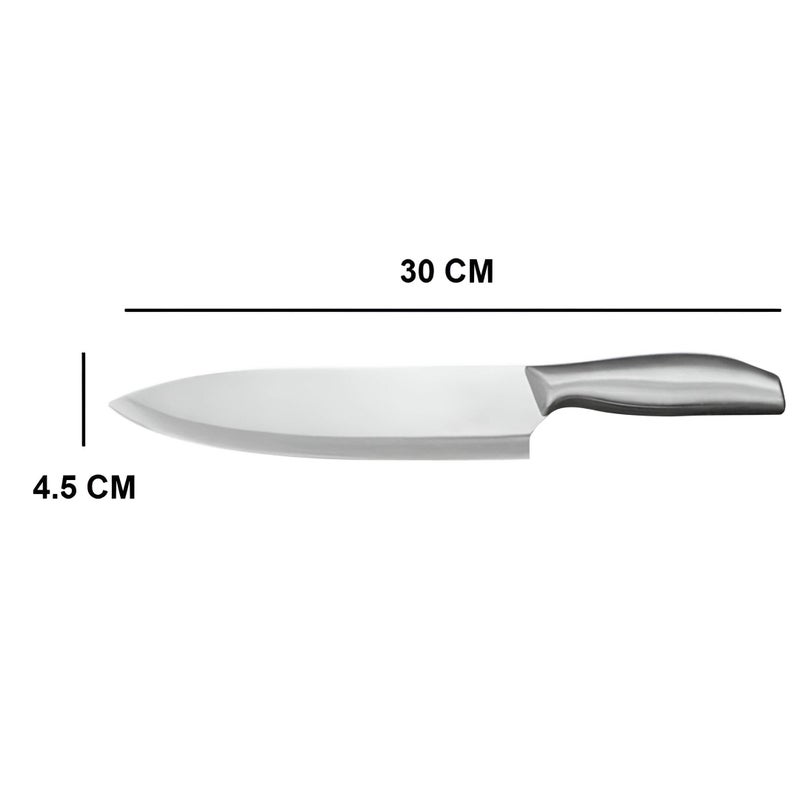 Chef's Knife - Durable Heavy-Duty Stainless Steel Blade with Ergonomic Handle for Efficient Chopping and Slicing in Large Culinary Tasks - Image 3