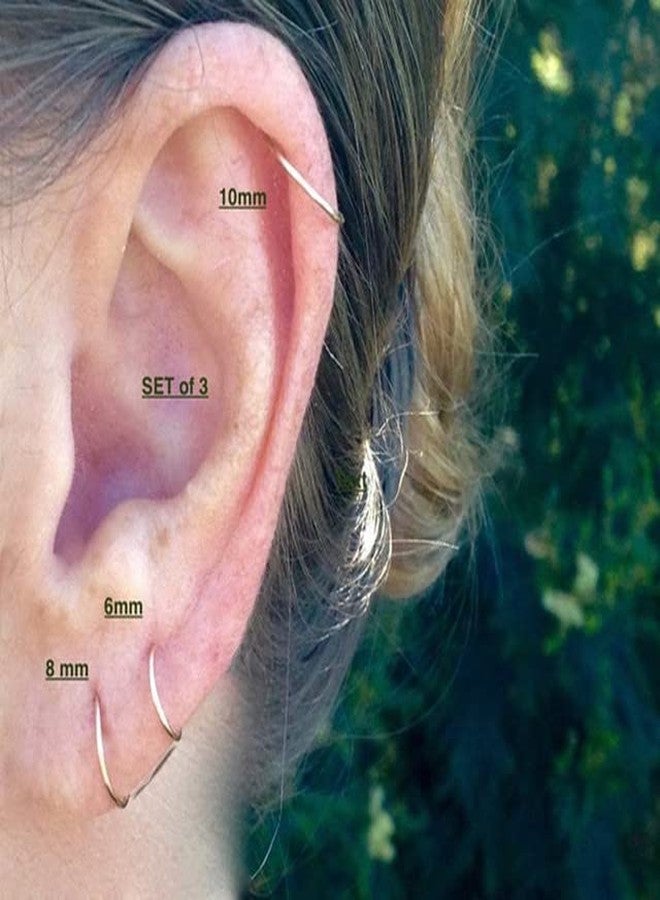 D.Bella 22G Simple Half Hoop Nose Rings - 8mm Surgical Steel Nose Hoops - Image 3