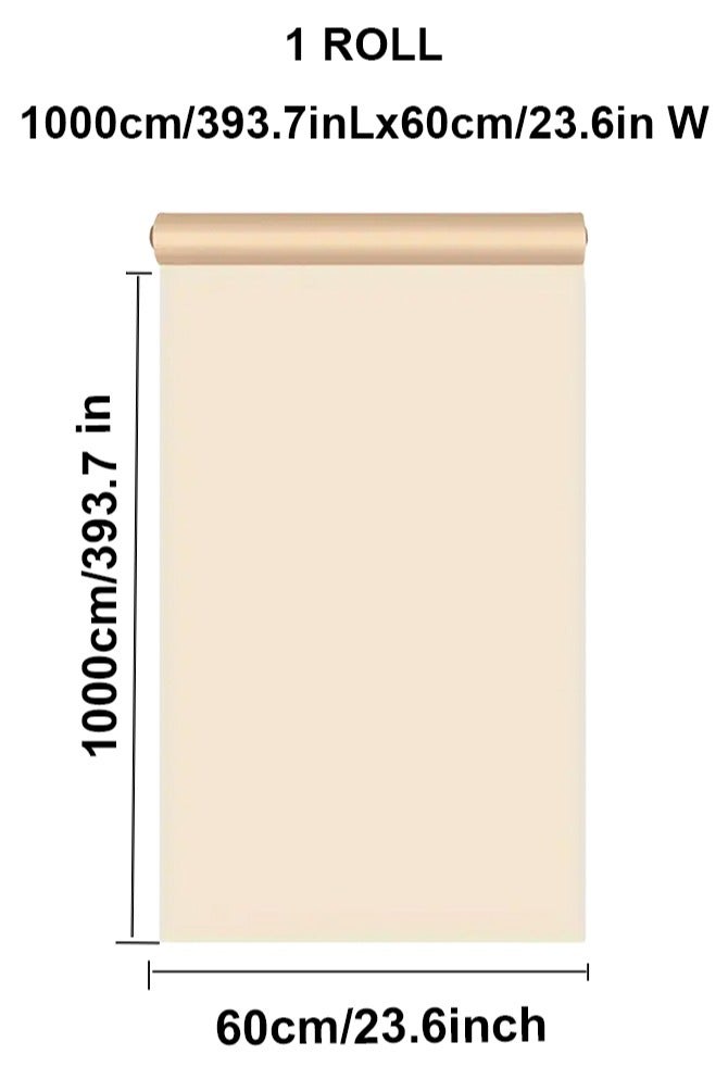 نوايوو ورق حائط قابل للتقشير واللصق، لون أصفر باهت، مقاس 60 سم × 10 م، ورق حائط لاصق مقاوم للماء، ورق حائط ذاتي اللصق، ورق حائط ديكوري، لفافة فينيل للجدران والمطبخ وغرفة النوم - Image 4