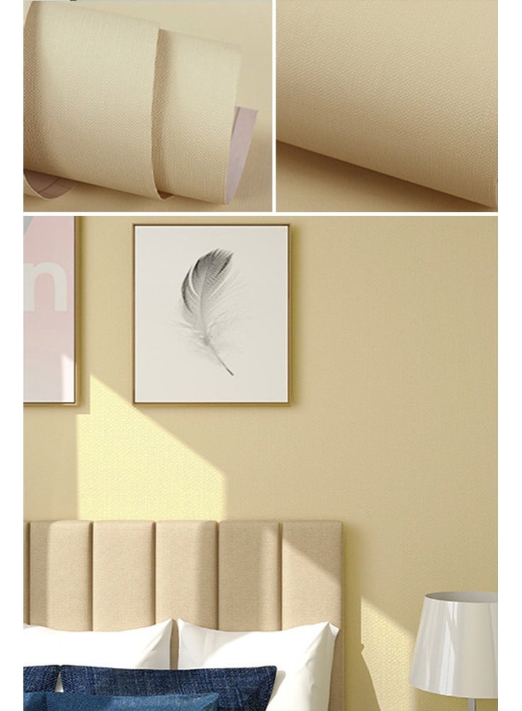 نوايوو ورق حائط قابل للتقشير واللصق، لون أصفر باهت، مقاس 60 سم × 10 م، ورق حائط لاصق مقاوم للماء، ورق حائط ذاتي اللصق، ورق حائط ديكوري، لفافة فينيل للجدران والمطبخ وغرفة النوم - Image 1