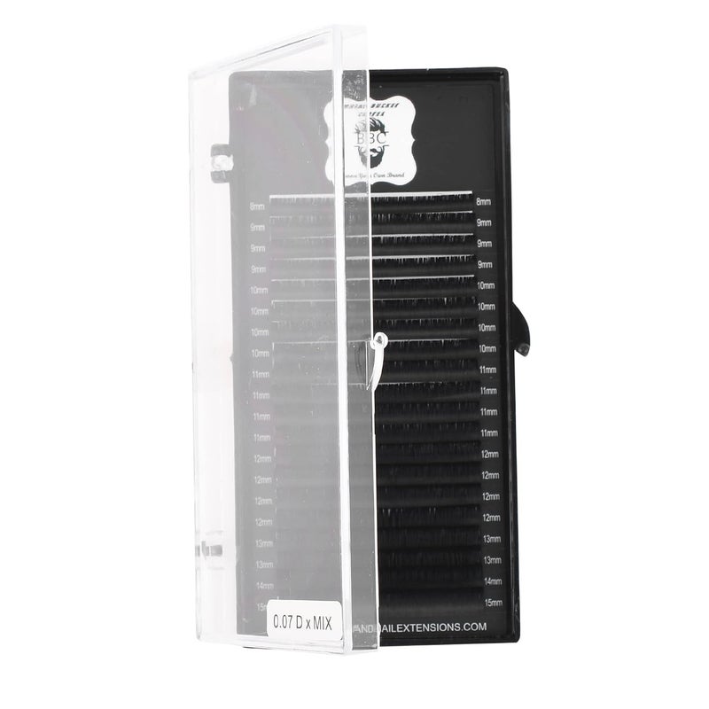 BBC Volume Dcurl007mm Thikness815mm Mix Length Eyelash Extensions 20 Rows Tray Black SemiPermanent Eyelashes Extensions Lash By BBC - Image 1