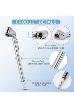 Oasisgalore Pencil Tire Pressure Gauge, 10-120PSI Dual Head Air Gauge Tire Pressure Tire Valve Gauge for Truck Car RV ATV Motorcycle (1 PACK)  - Image 2