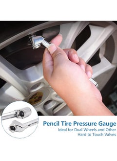 Oasisgalore Pencil Tire Pressure Gauge, 10-120PSI Dual Head Air Gauge Tire Pressure Tire Valve Gauge for Truck Car RV ATV Motorcycle (1 PACK)  - Image 4