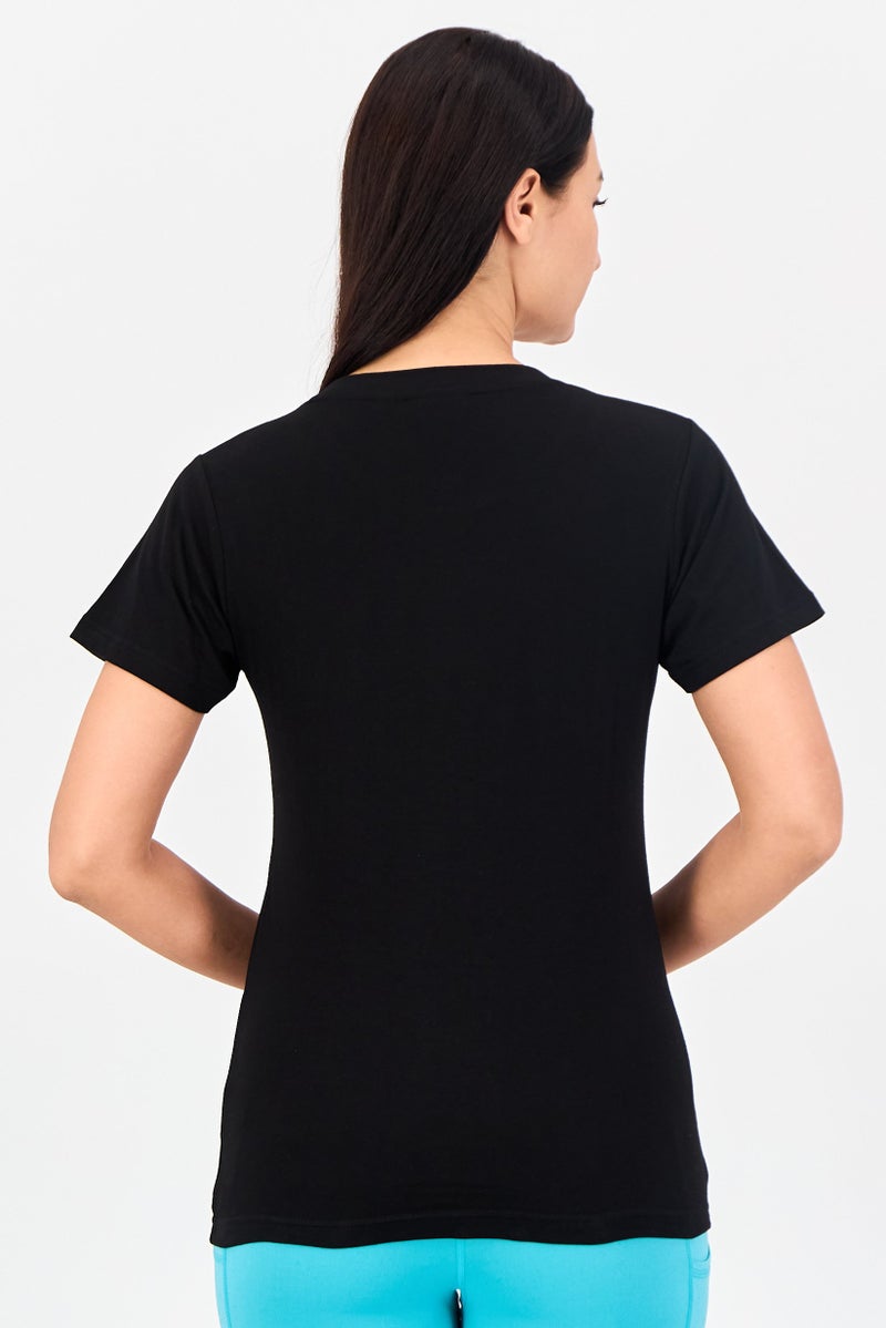 FILA Women Sportswear Fit Short Sleeve Outdoor T-shirt, Black - Image 2