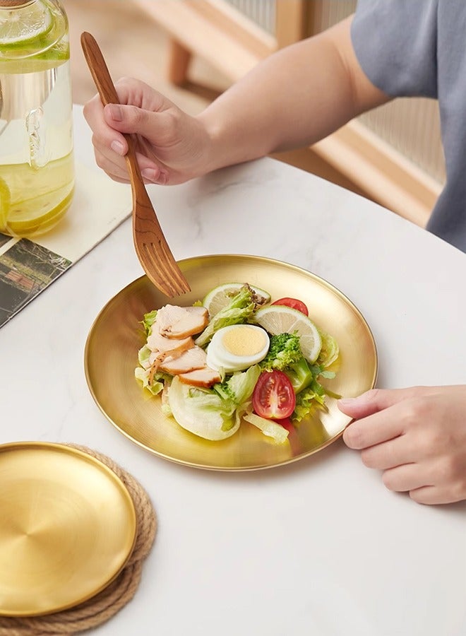 Morlife 304 Stainless Steel Dinner Plate，Stainless Steel Plates Set of 2 Metal Dinner Plates 20cm ,Shatterproof & Dishwasher Safe - Image 2