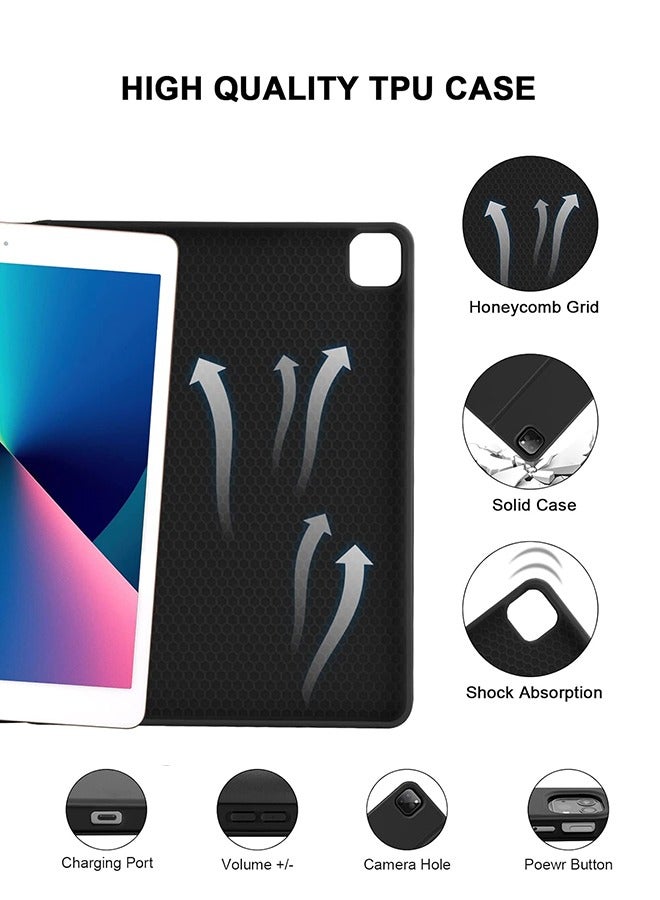 حافظة لوحة مفاتيح لجهاز iPad Pro11 (2024)، لوحة مفاتيح لاسلكية قابلة للفصل مغناطيسيًا، حافظة بحامل قلاب مع حامل قلم (أسود) - Image 3