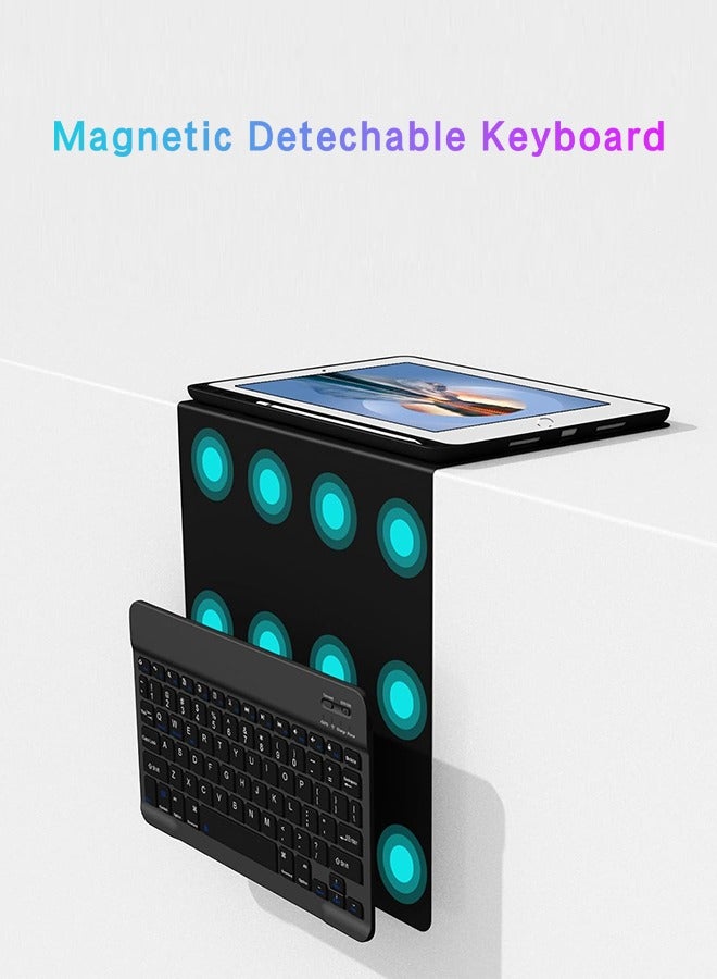 حافظة لوحة مفاتيح لجهاز iPad Pro11 (2024)، لوحة مفاتيح لاسلكية قابلة للفصل مغناطيسيًا، حافظة بحامل قلاب مع حامل قلم (أسود) - Image 4