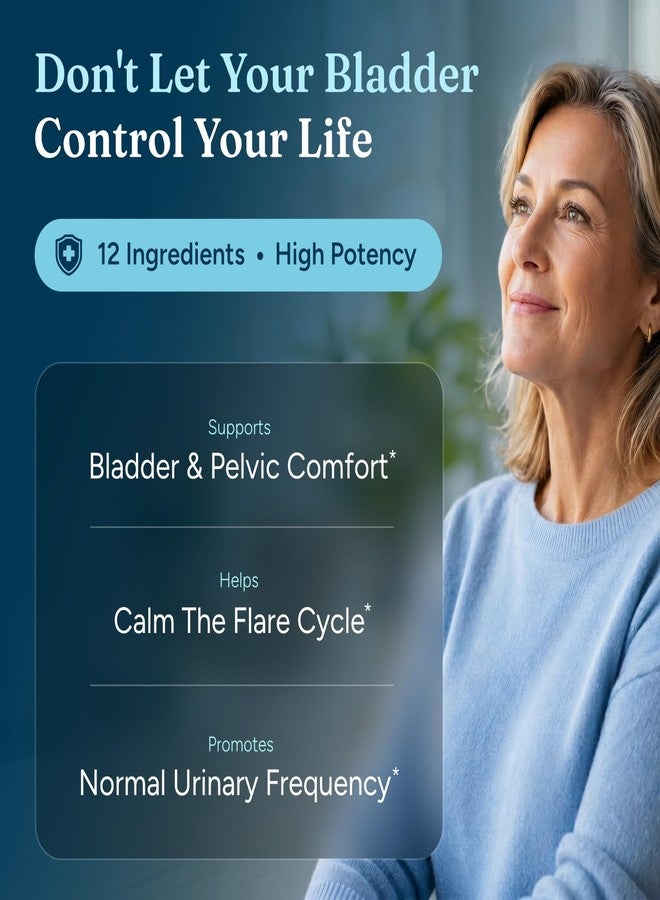 CystoMend Bladder & Pelvic Discomfort Formula (High Potency - Supports Less Flares & Urgency* - Premium Bladder Support for Women & Men - USA Manufactured & Third-Party Tested - 180 Capsules - Image 2