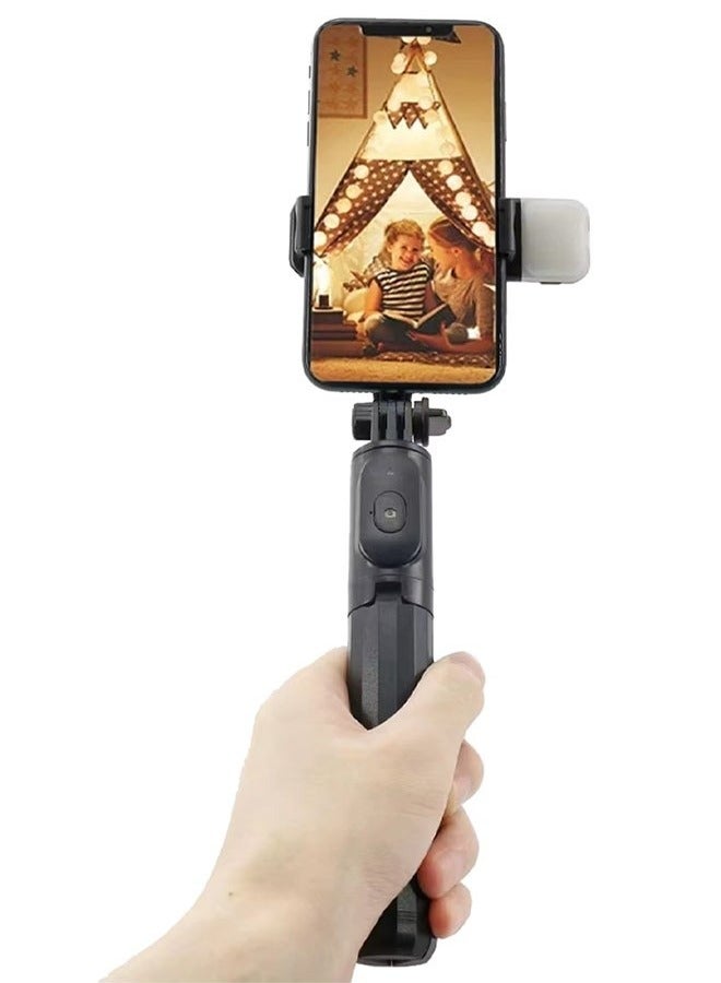 TIGER Q07 Bluetooth Selfie Stick Tripod – 3-in-1 Extendable and Foldable Phone Tripod with Wireless Remote, Detachable Fill Light, and 360° Rotation – Portable Selfie Stand for iPhone, Android, Samsung, Huawei & Smartphone Photography – Lightweight Travel-Friendly Design - Image 2