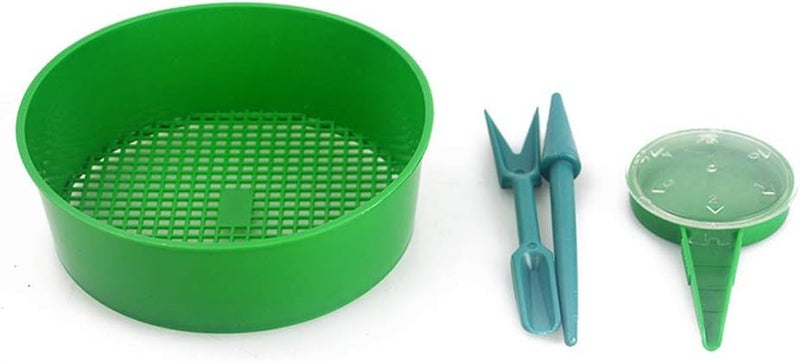 klarako Set of 4 Garden Sieve with Seed Dispenser Set Seed Dispenser Dial Gardening Supplies for Garden Seedling Planter Sowing Seeds - Image 1