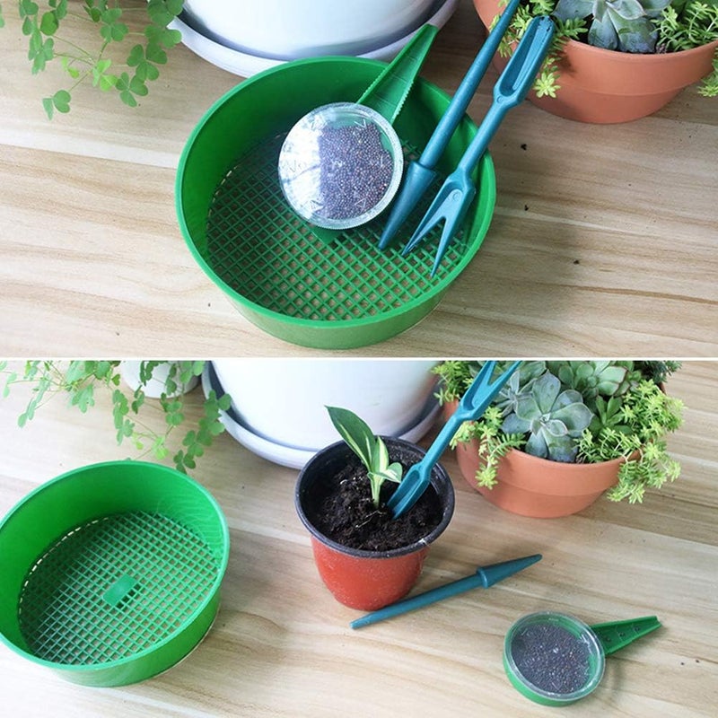 klarako Set of 4 Garden Sieve with Seed Dispenser Set Seed Dispenser Dial Gardening Supplies for Garden Seedling Planter Sowing Seeds - Image 4