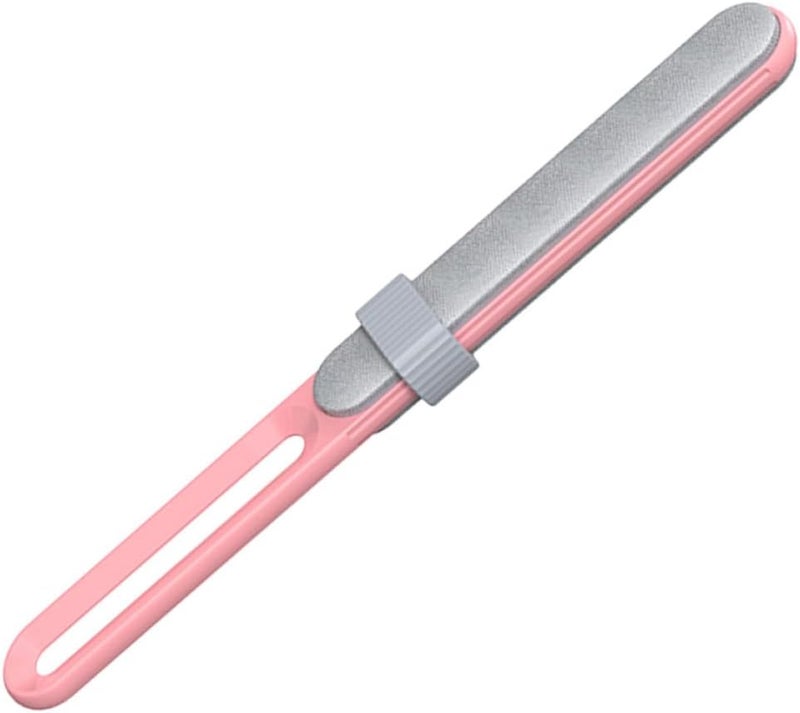 Double-Sided Electrostatic Lint Remover Brush for Clothes and Pet Hair Portable Hair Removing Brush with Fluorescent Pink Handle for Household Cleaning - Image 1