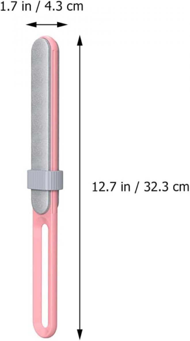 Double-Sided Electrostatic Lint Remover Brush for Clothes and Pet Hair Portable Hair Removing Brush with Fluorescent Pink Handle for Household Cleaning - Image 2